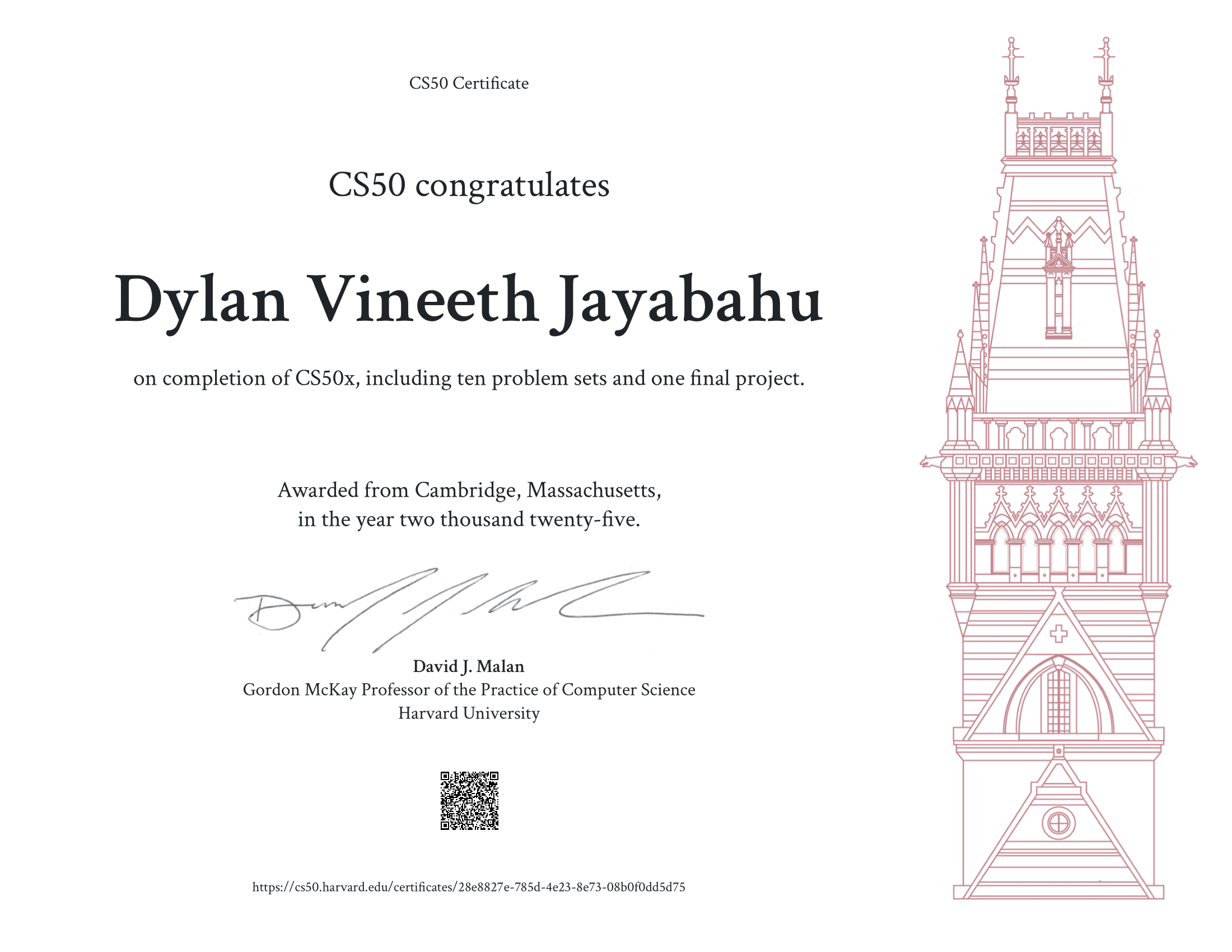 Cs50 certificate